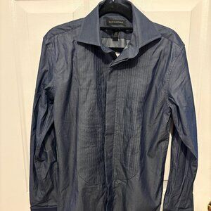 NWT Banana Republic Blue Formal Tuxedo Dress Shirt Mens XS Slim Fit French Cuff